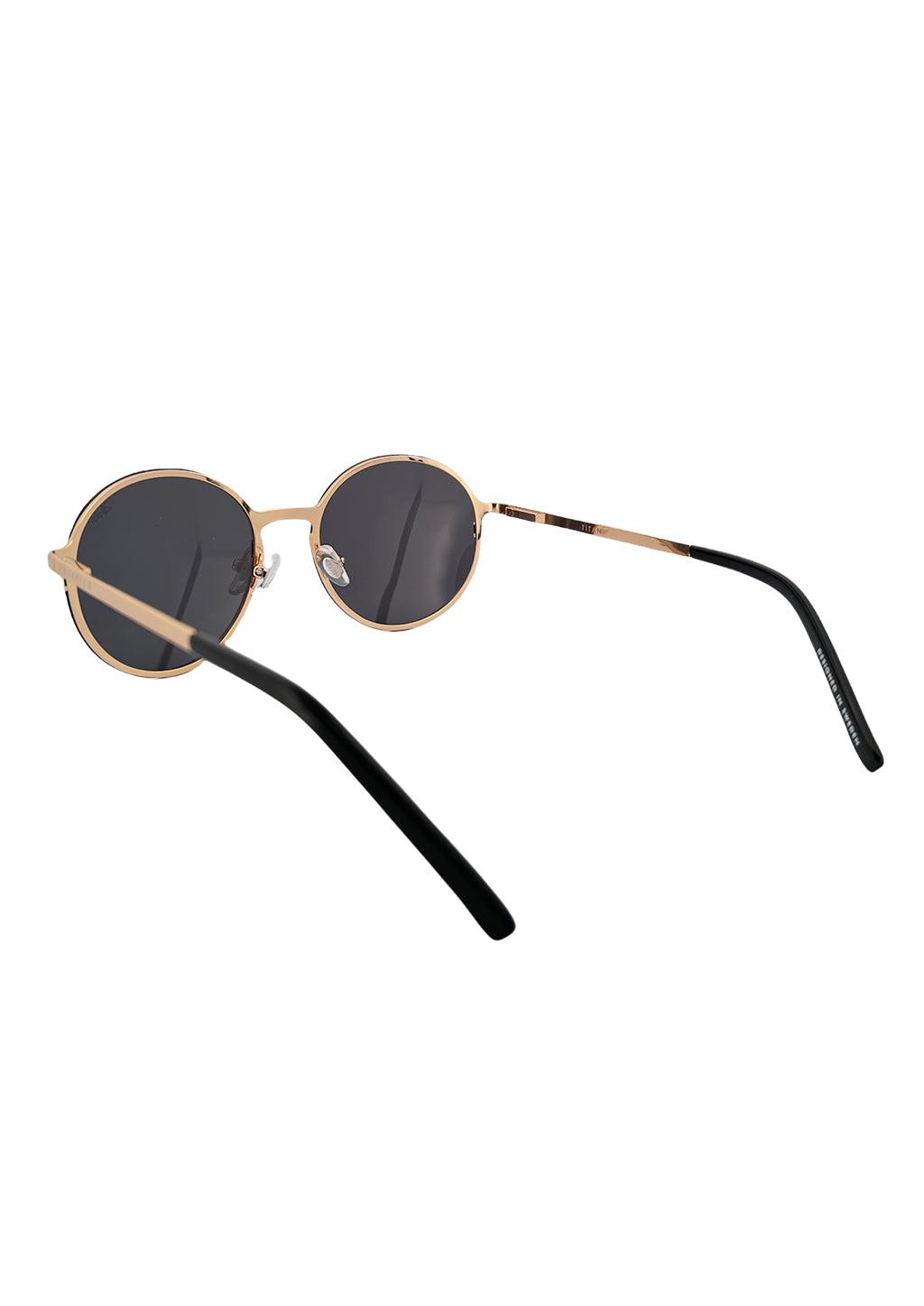 Titanium Round Sunglasses - V2 - 24K GOLD Plated