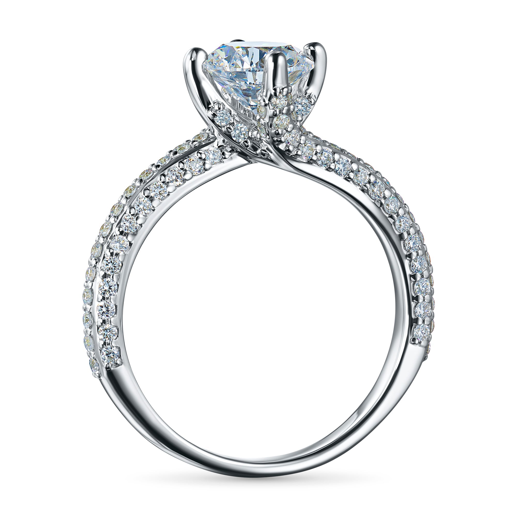 White Gold Ring with 97 Round-Cut Lab-Created Diamonds 1.679 CT.TW