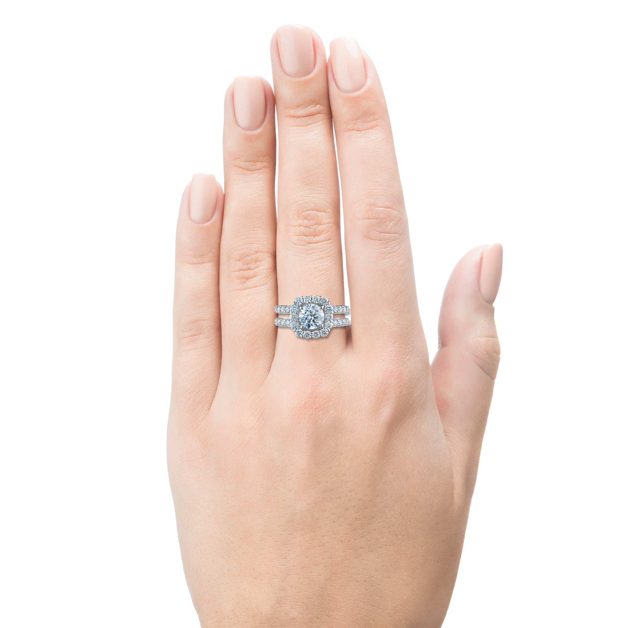 14K White Gold Ring with 35 Round-Cut Lab-Created Diamonds 2.531 CT.TW