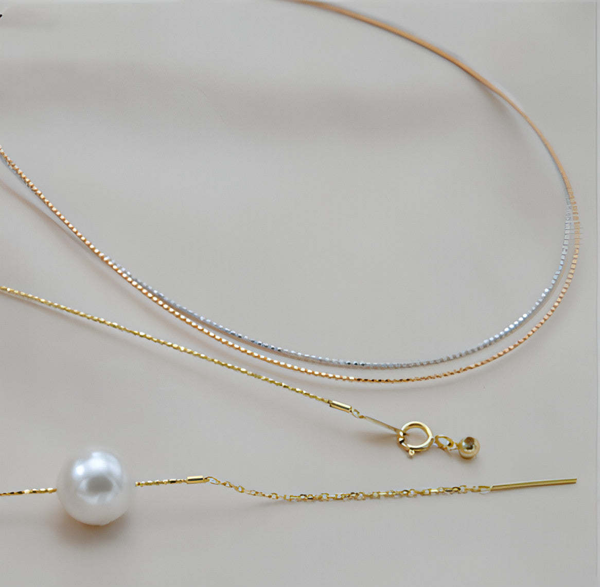 Collar Adjustment Chain 18K Gold Necklace Sleeve Chain Empty Holder
