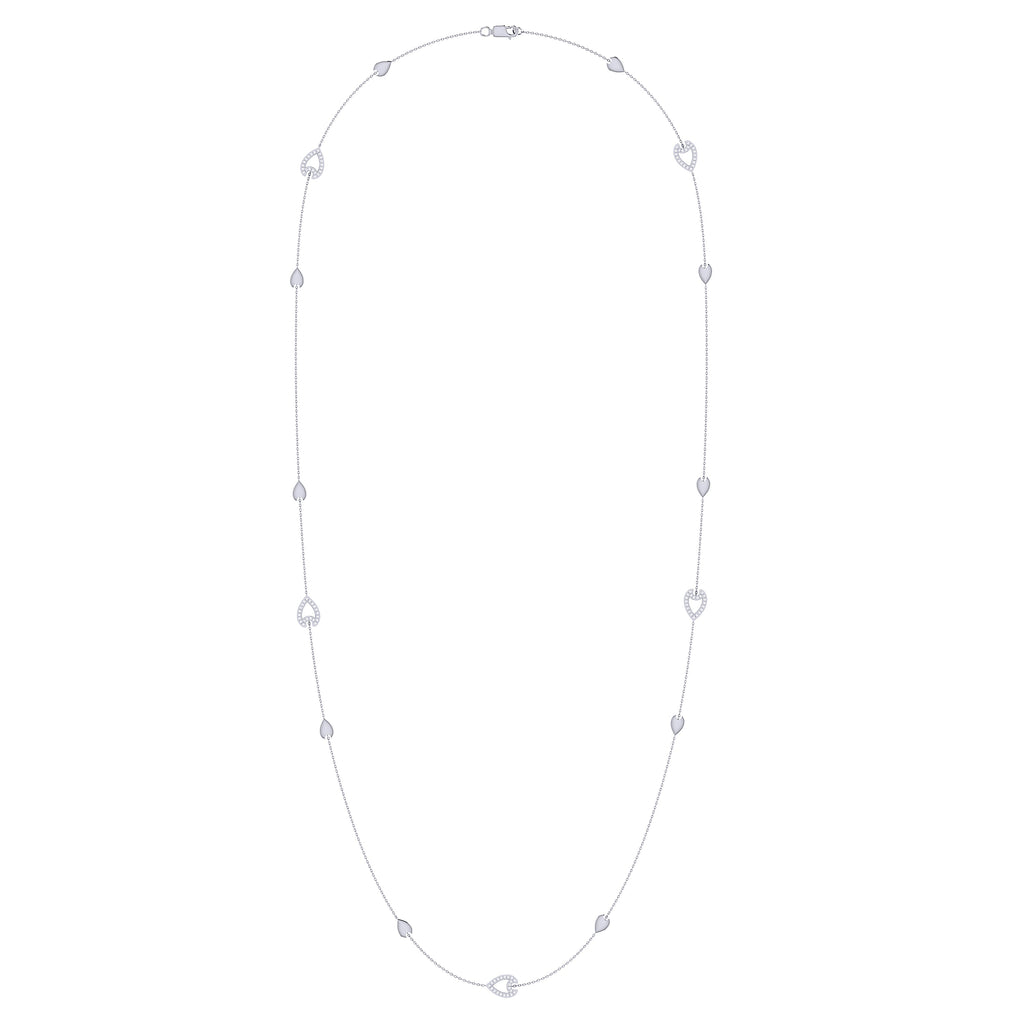 Avani Open Raindrop Layered Diamond Necklace in Sterling Silver
