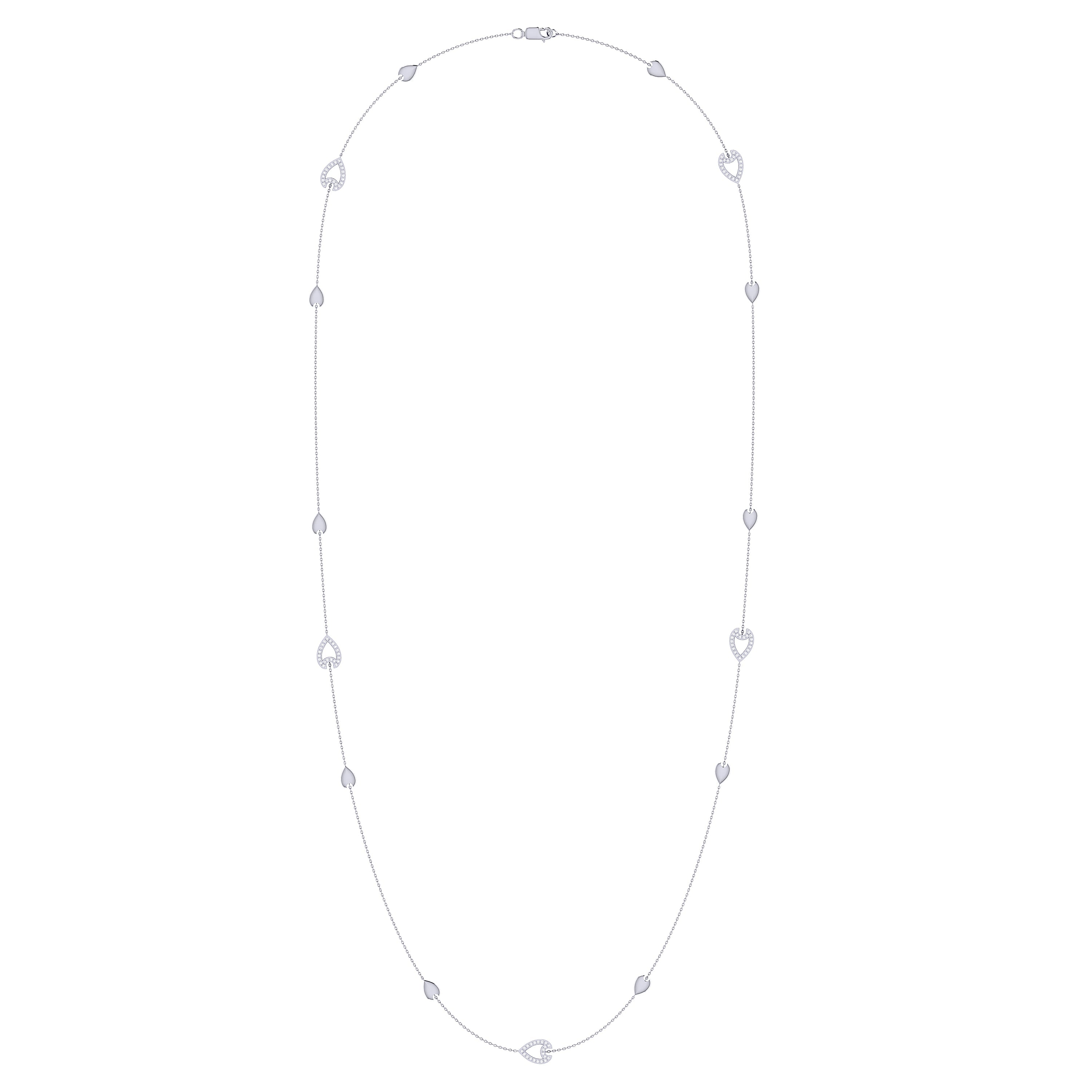 Avani Open Raindrop Layered Diamond Necklace in Sterling Silver